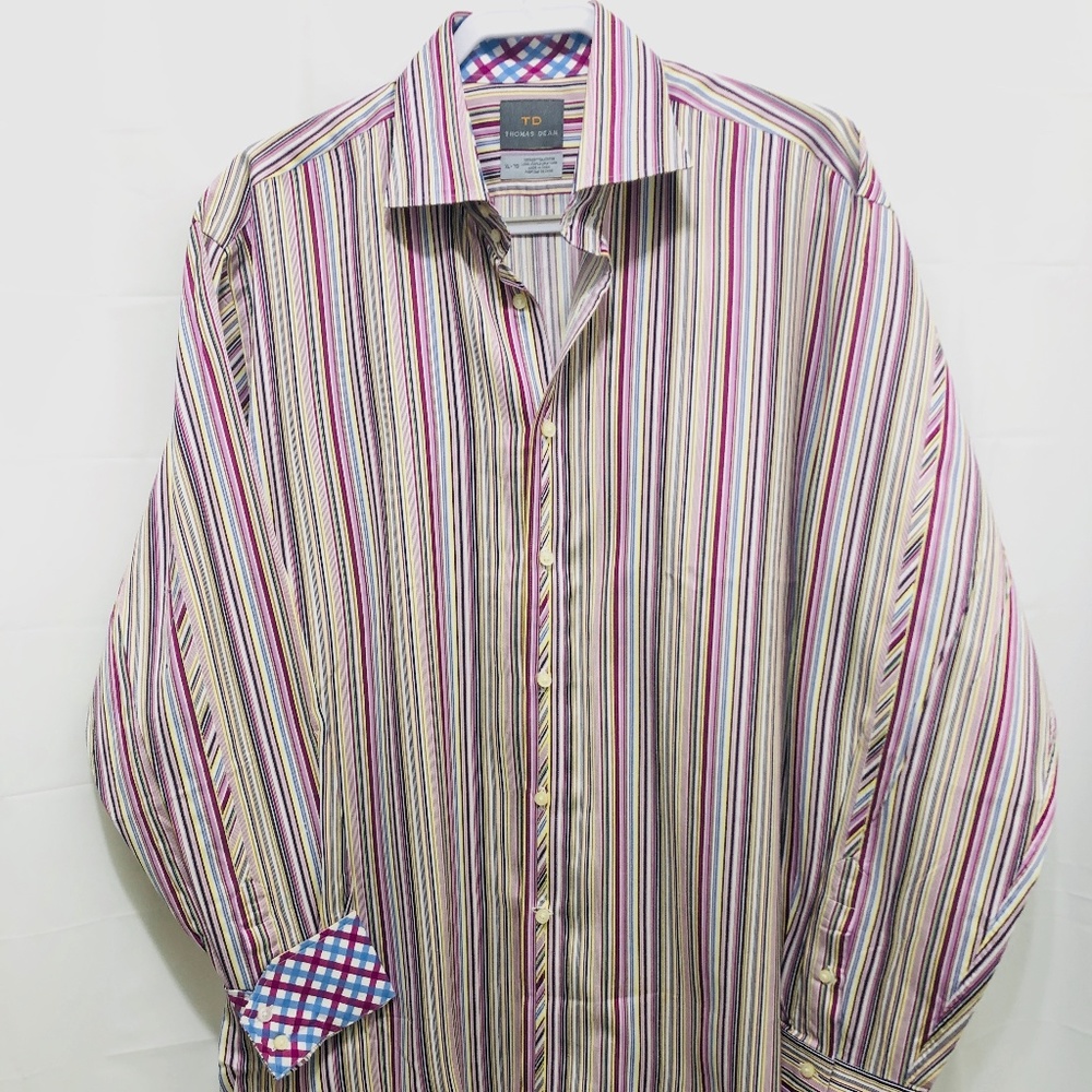 Thomas Dean Men's XL-TG Flip Cuff Shirt PE19